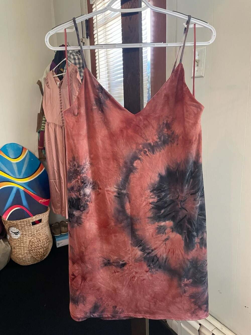 NWOT Socialite Women's V-Neck Sleeveless Tie Dye Slip Dress